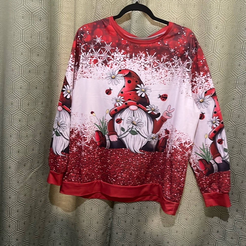 Unbranded Peace Gnome With Daisies & Ladybugs Size 2XL EUC